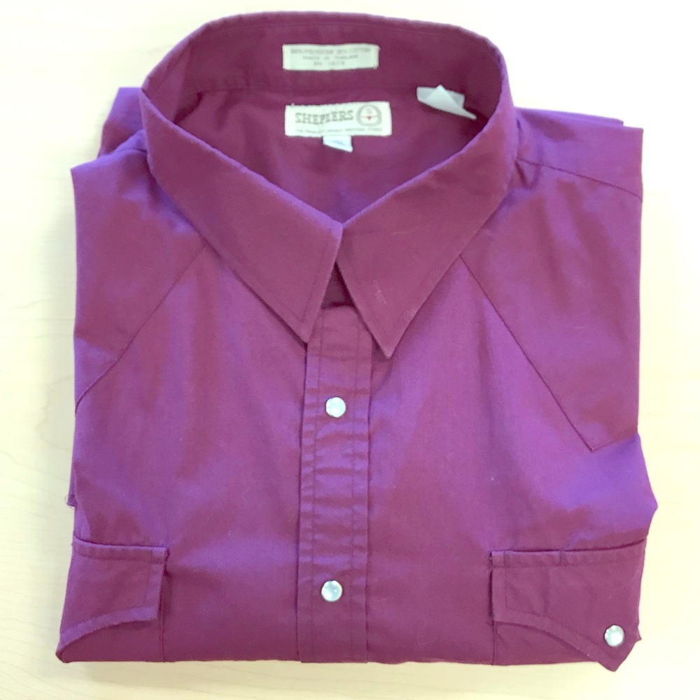 Sheplers Western Pearl Snap Shirt XL Purple